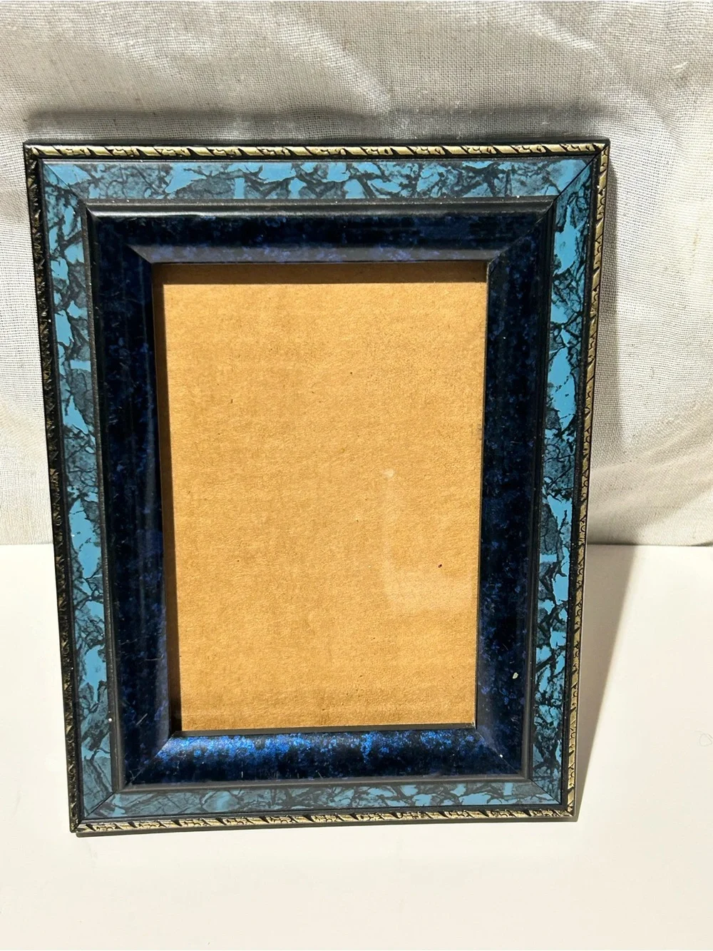 rectangular vintage-style tabletop picture Blue Marble Picture Frame - Unbranded